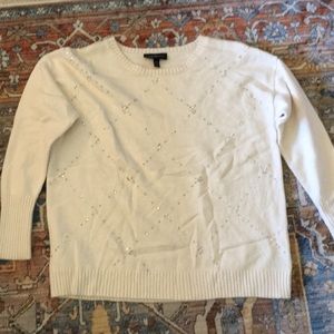 Cream Sweater with Beaded Accents